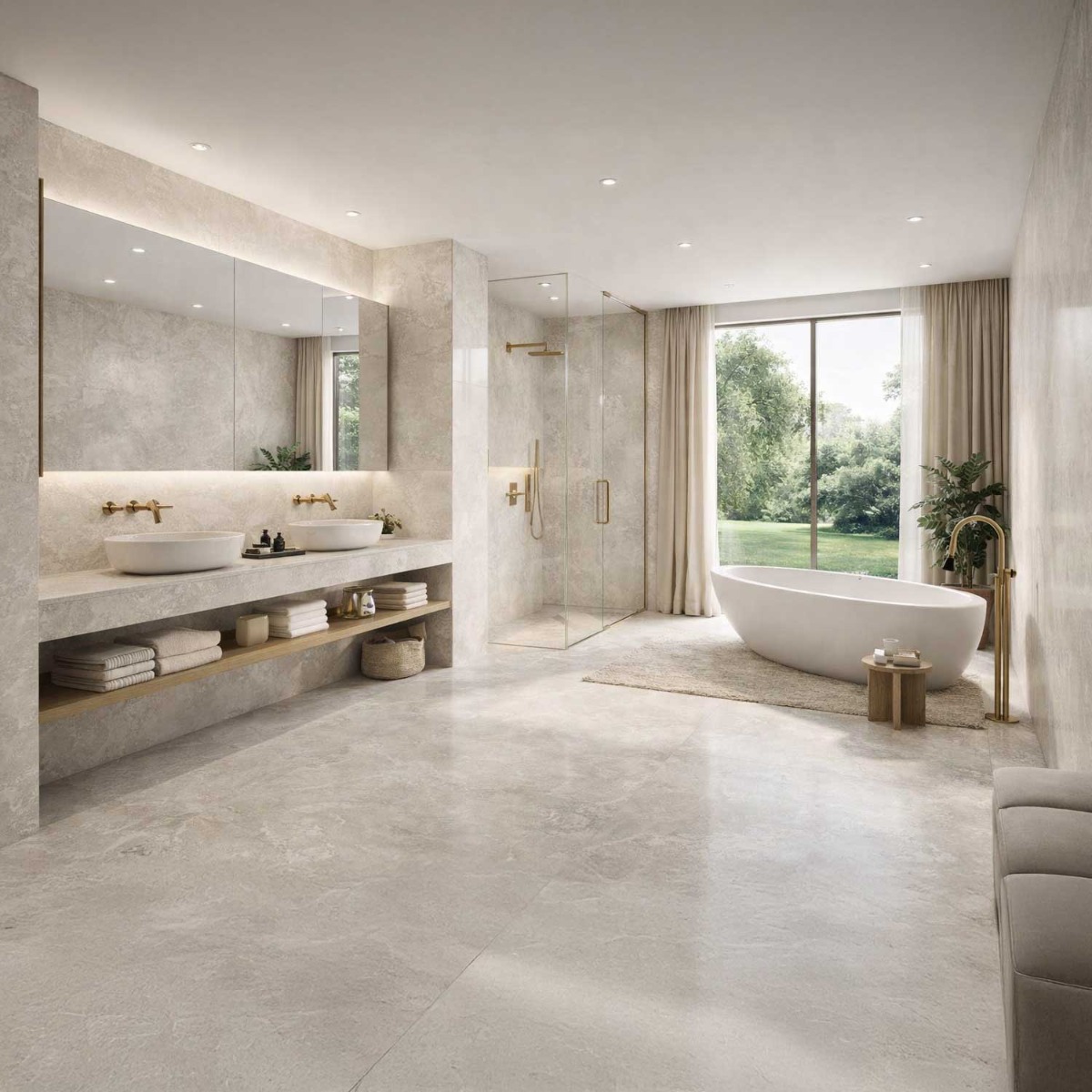 Ancienne White Natural Large Slab Porcelain Tile 1200x2780mm