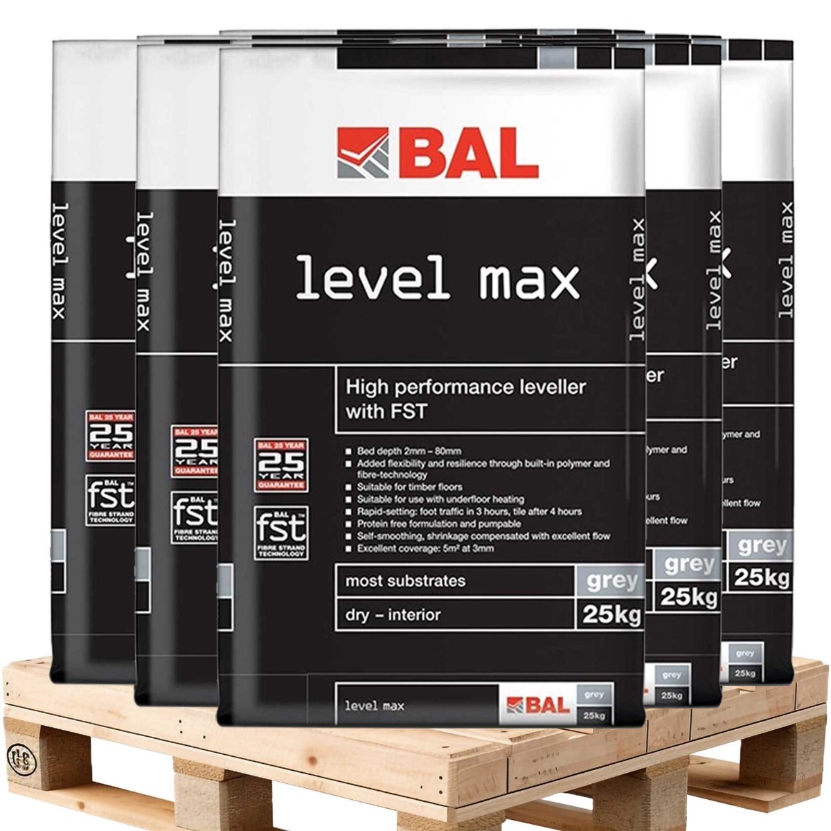 Bal Level Max Levelling Compound Grey 25kg (Pallet Deal 40 Units)