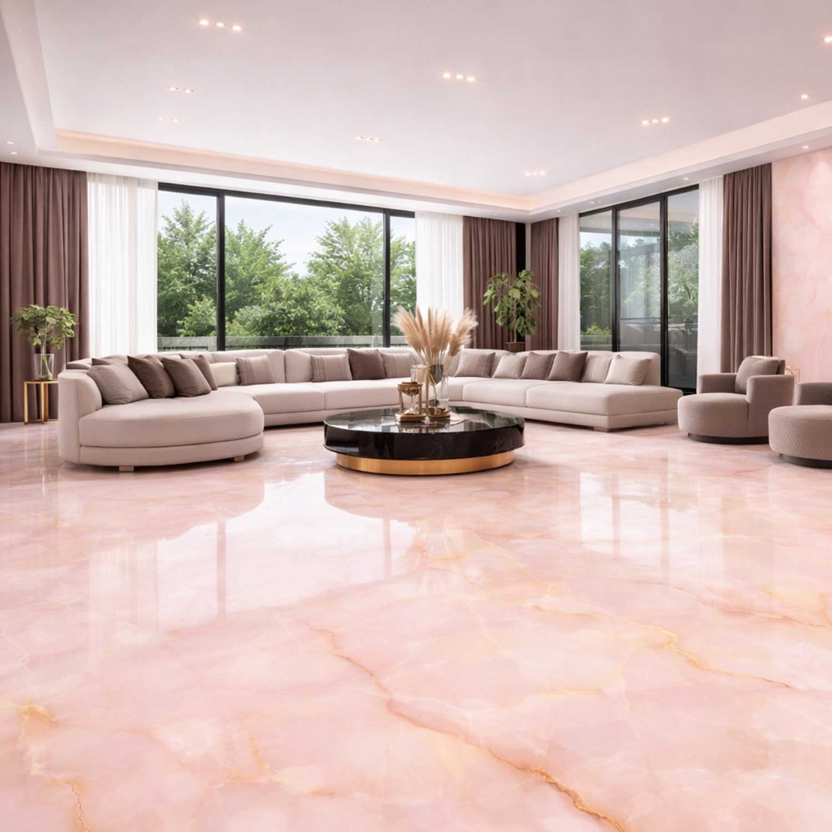 Onyx Pink Large Slab Polished Porcelain Tile 1200x2780mm