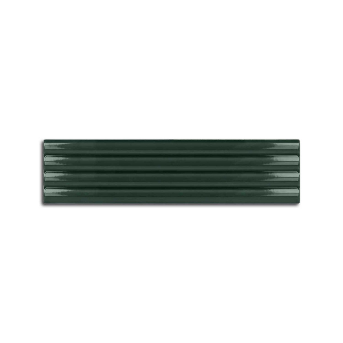 Prism Grooved Ceramic Wall Tile Indoor Dark Green 50x200mm