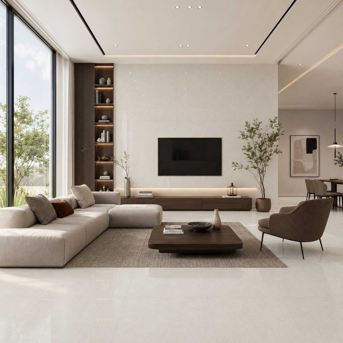RAK Lounge Ivory Polished Polished Tile 600x600mm Wall-Floor