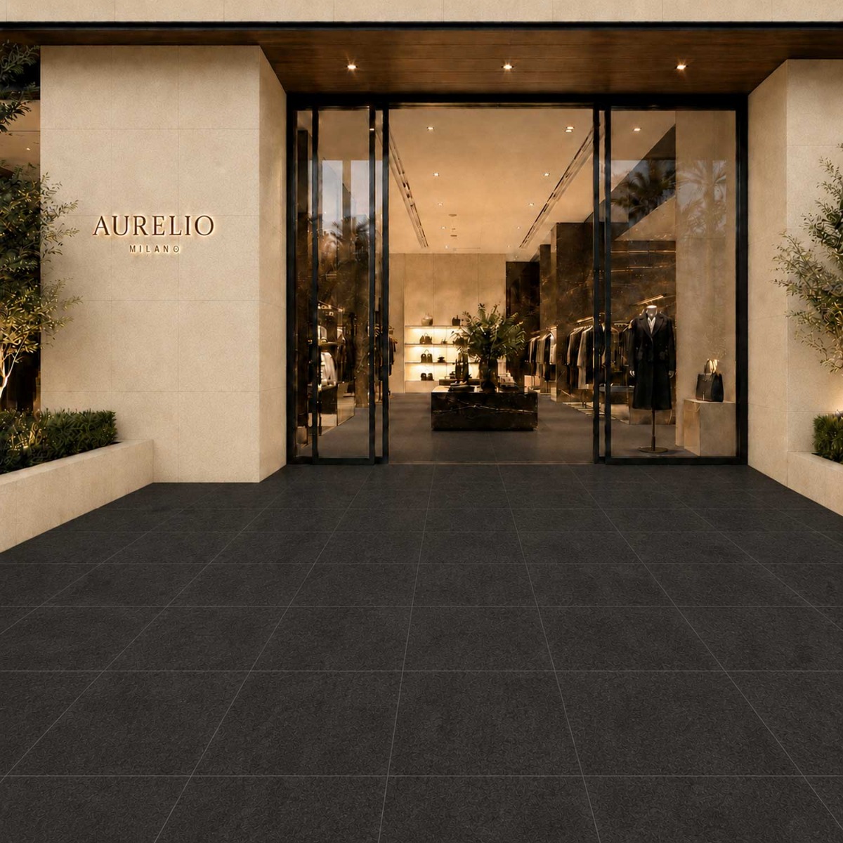RAK Lounge Matt Porcelain Tile - Black 600x600mm