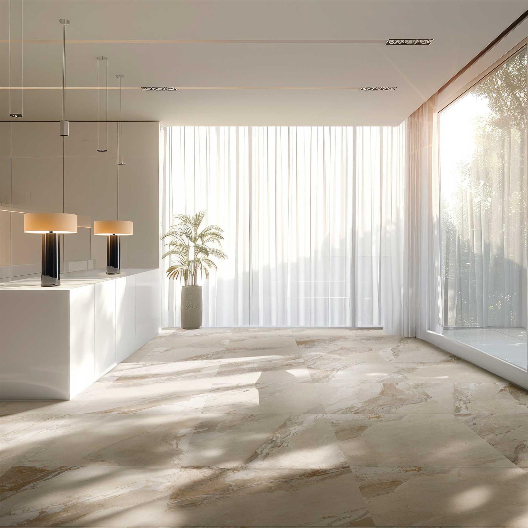 Meska Almond Porcelain Tiles 600x1200mm