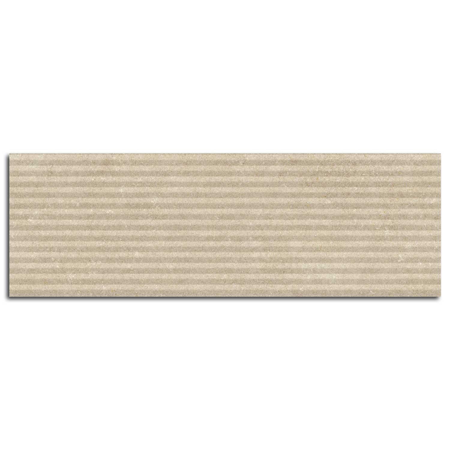 Arvena Sand Fluted Stone Effect Ceramic Wall Tile 400x1200mm Matt
