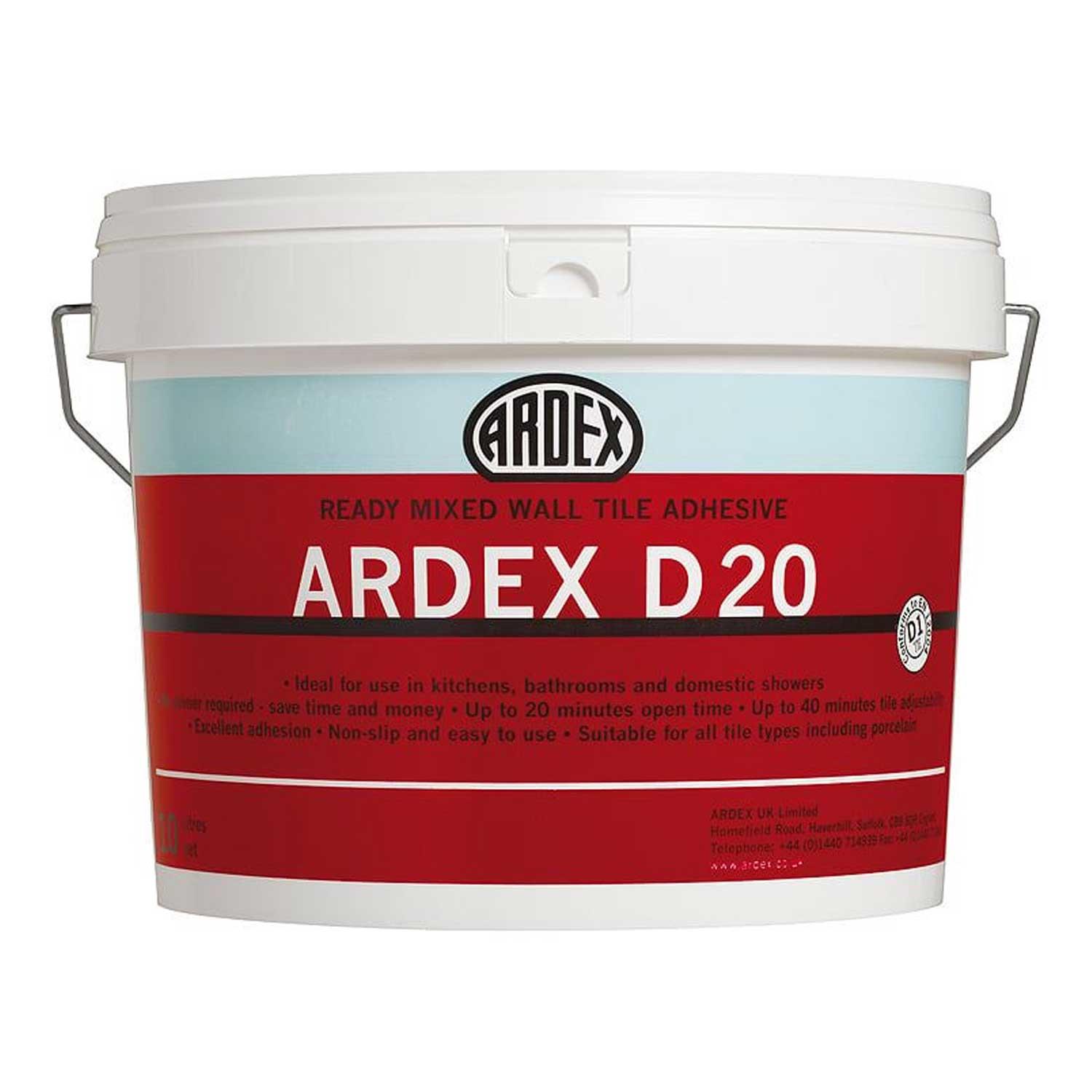 Ardex D20 Ready Mixed Wall Tile Adhesive 10 Ltr