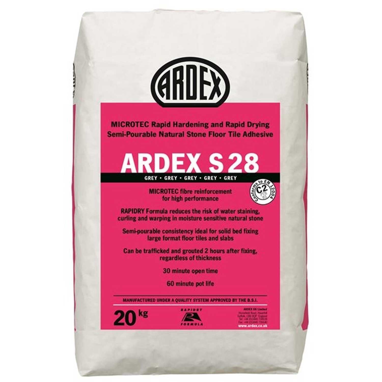 ARDEX S 28 W Flex Rapid Set White Adhesive 20kg