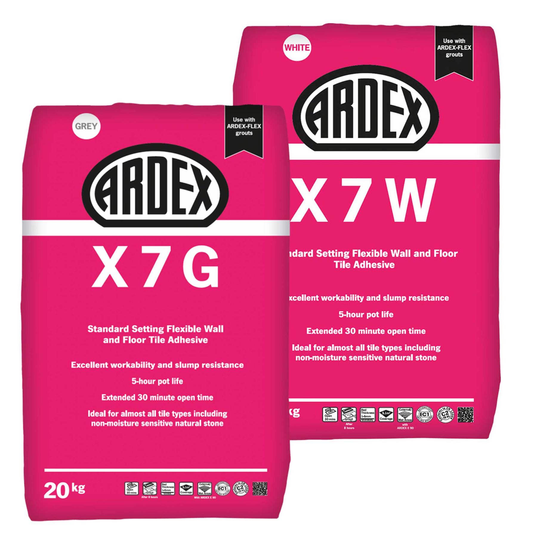 Ardex X7 Tile Adhesive Flexible Standard Set 20kg