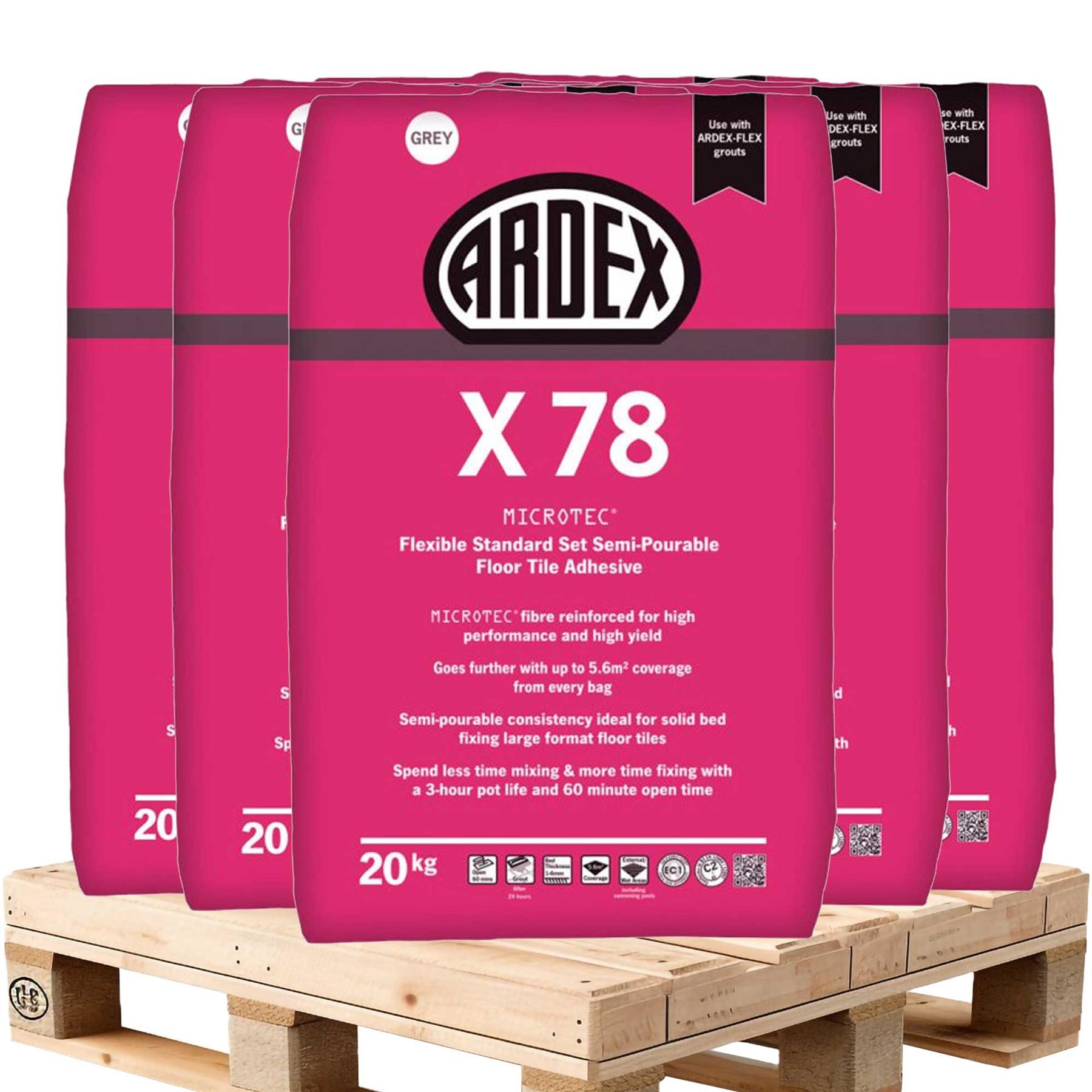 Ardex X78 Microtec Standard Tile Adhesive Grey 20kg (50 Units Pallet)