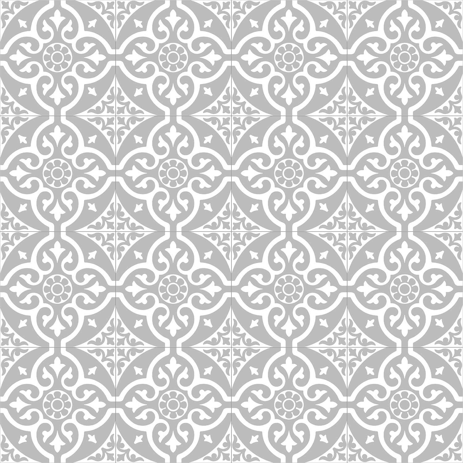 Symphony Ornamental Grey Pattern Porcelain Tile R10 Walls Floors 200x200mm