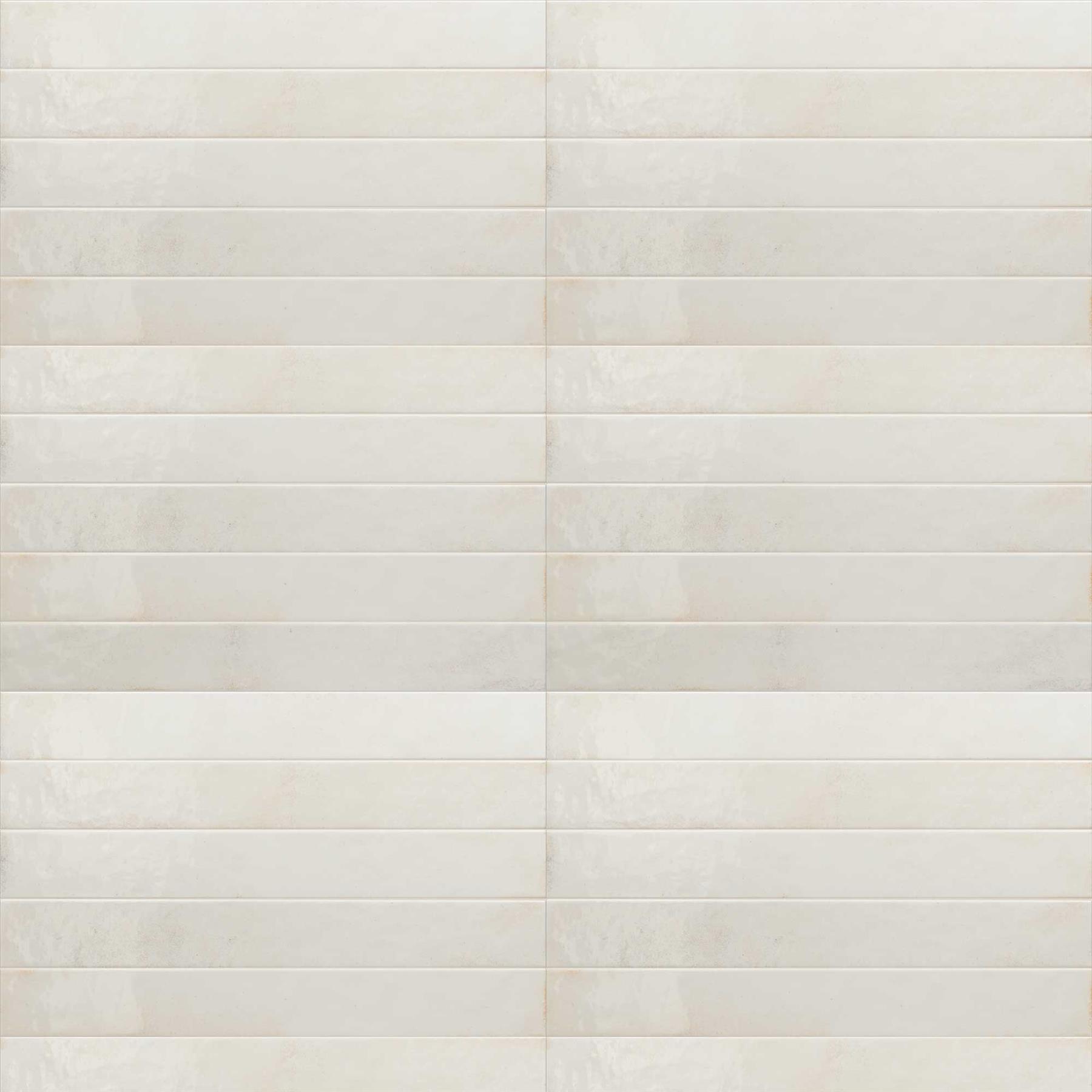 Inigo White Ceramic Wall Tile Subway Style 50x400mm
