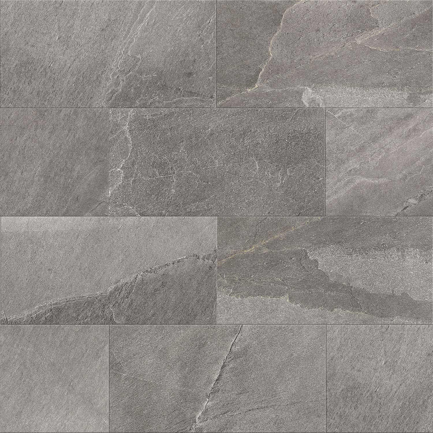 Rushmore Grey Porcelain Tile Stone Effect Walls Floors 300x600mm