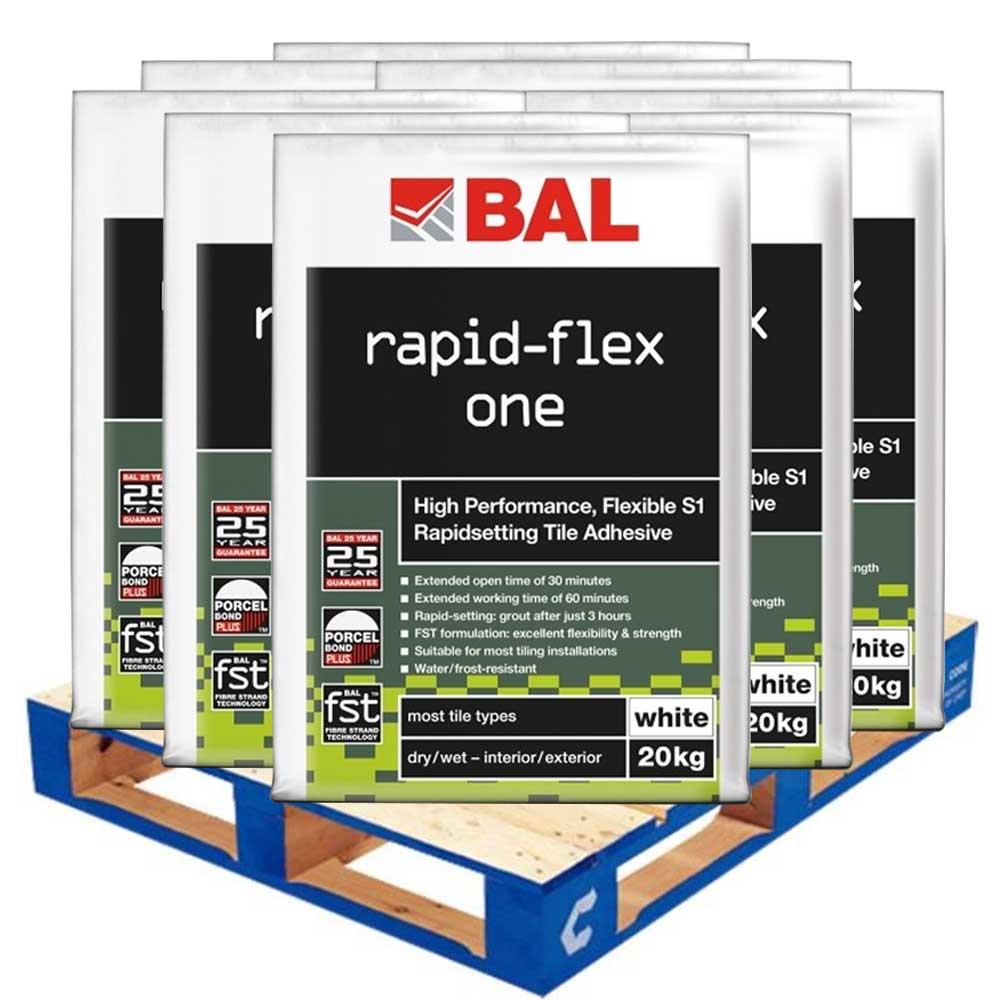 BAL Rapid-Flex One S1 Tile Adhesive - White 20kg (Pallet Deal 50 Units)