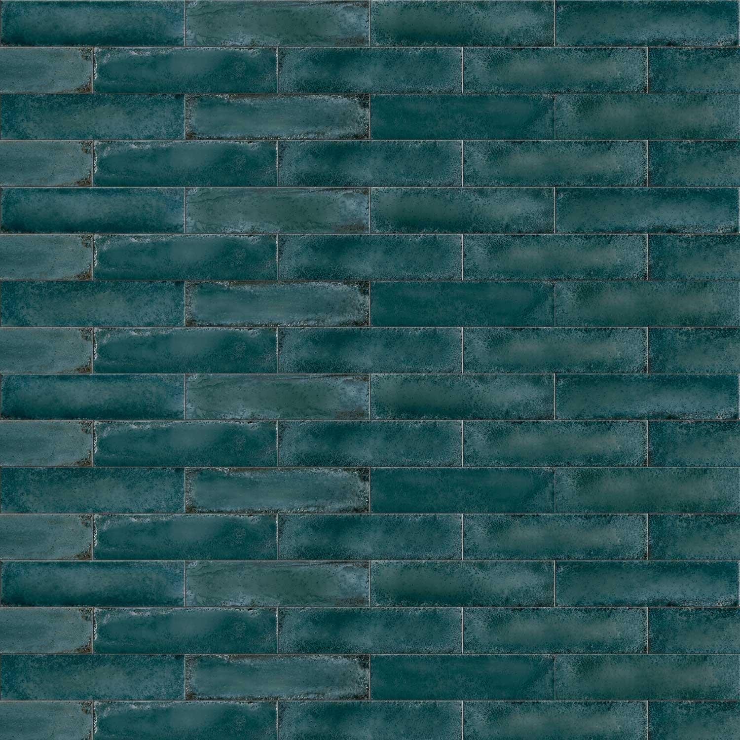 Titan Green Porcelain Wall Tile Gloss Indoor Subway Brick 60x240mm