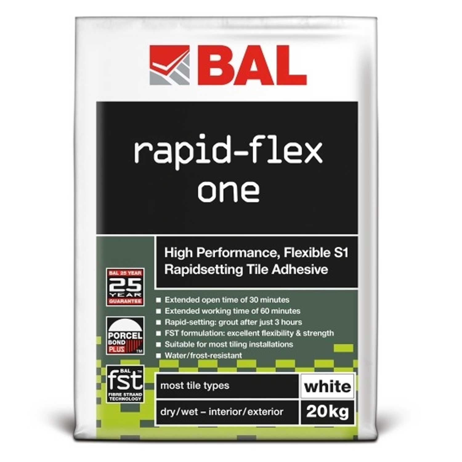 BAL Rapid Flex One S1 Tile Adhesive Wall - Floor 20kg