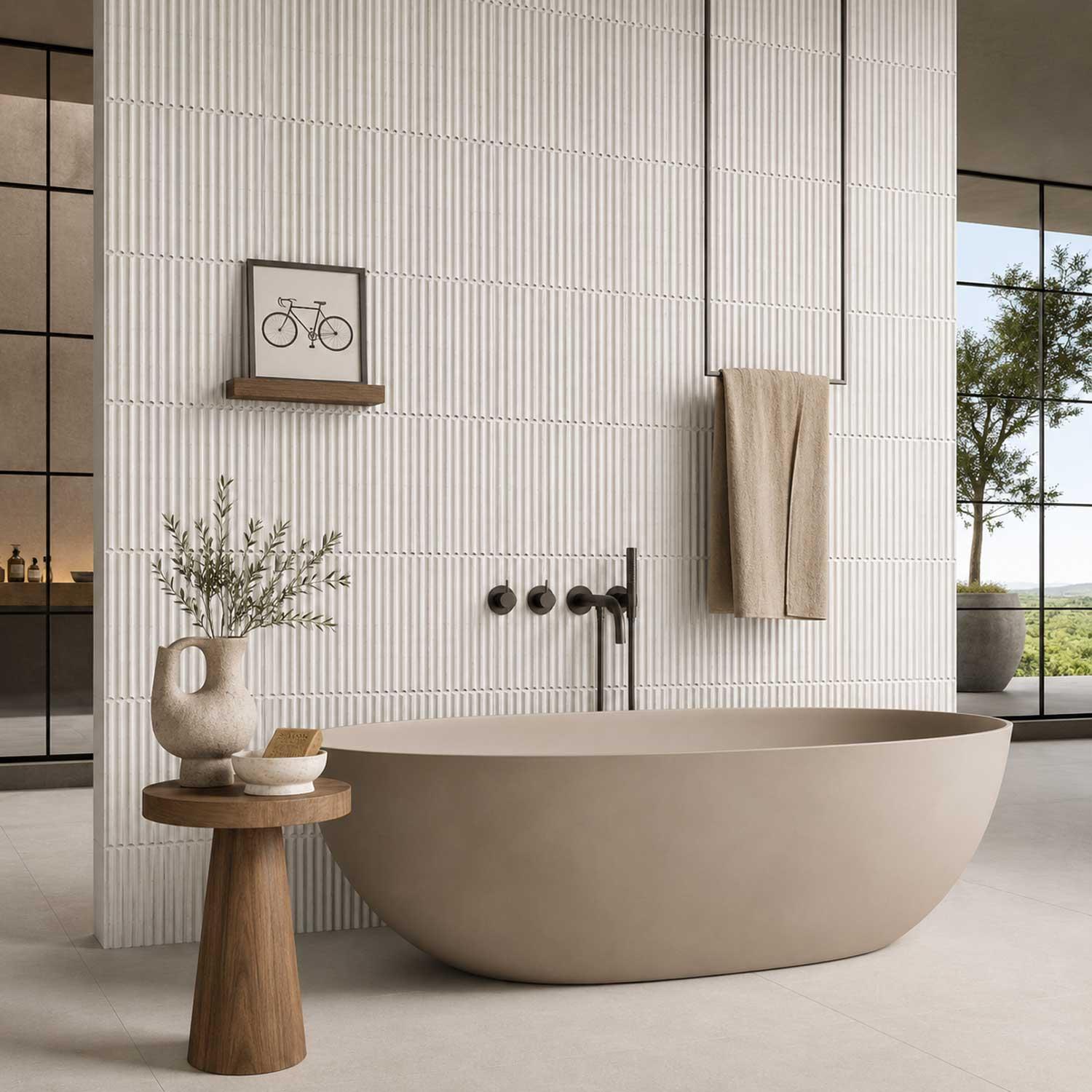 Groveline White Indoor Ceramic Wall Tile 300x600mm
