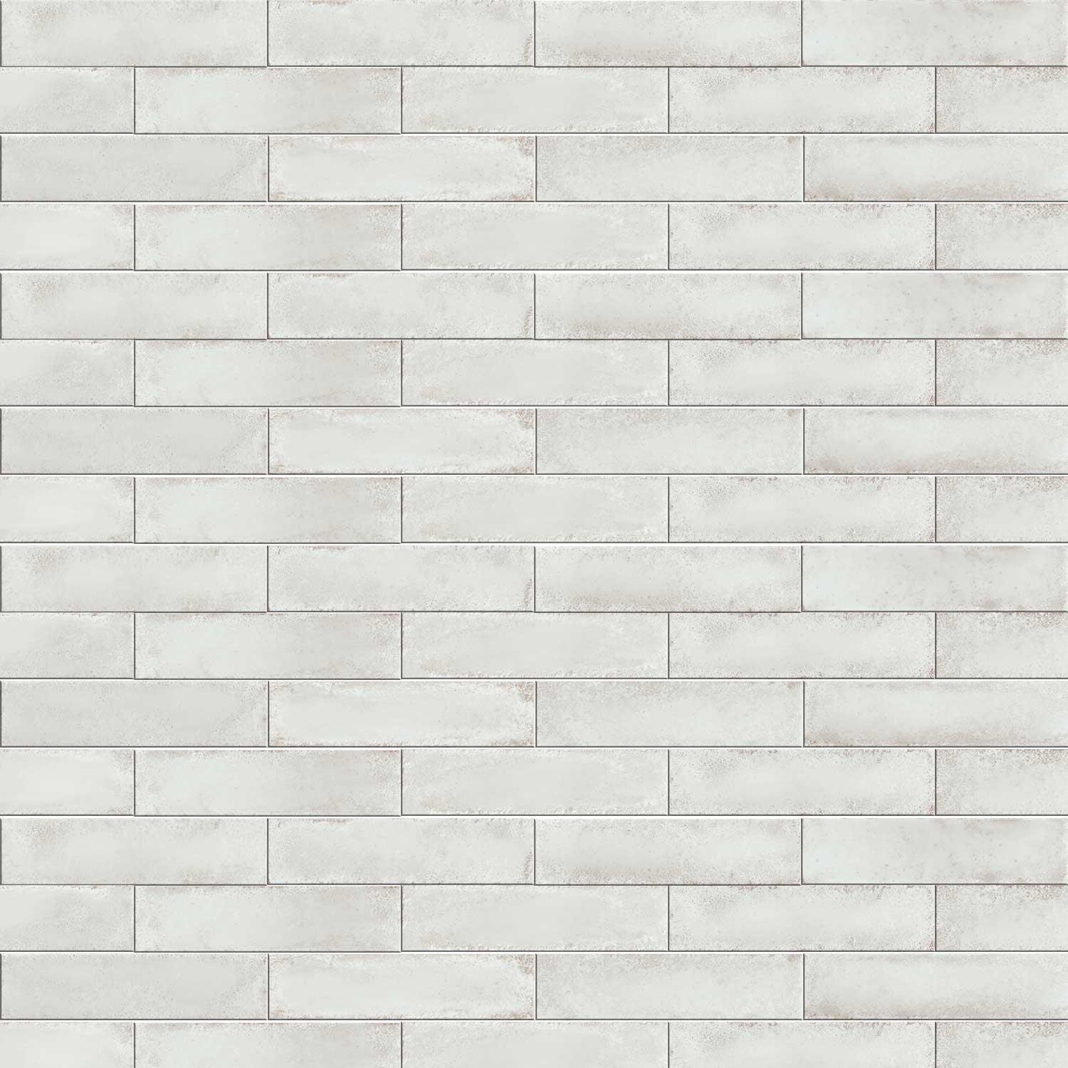 Titan White Porcelain Wall Tile Gloss Indoor Subway Brick 60x240mm