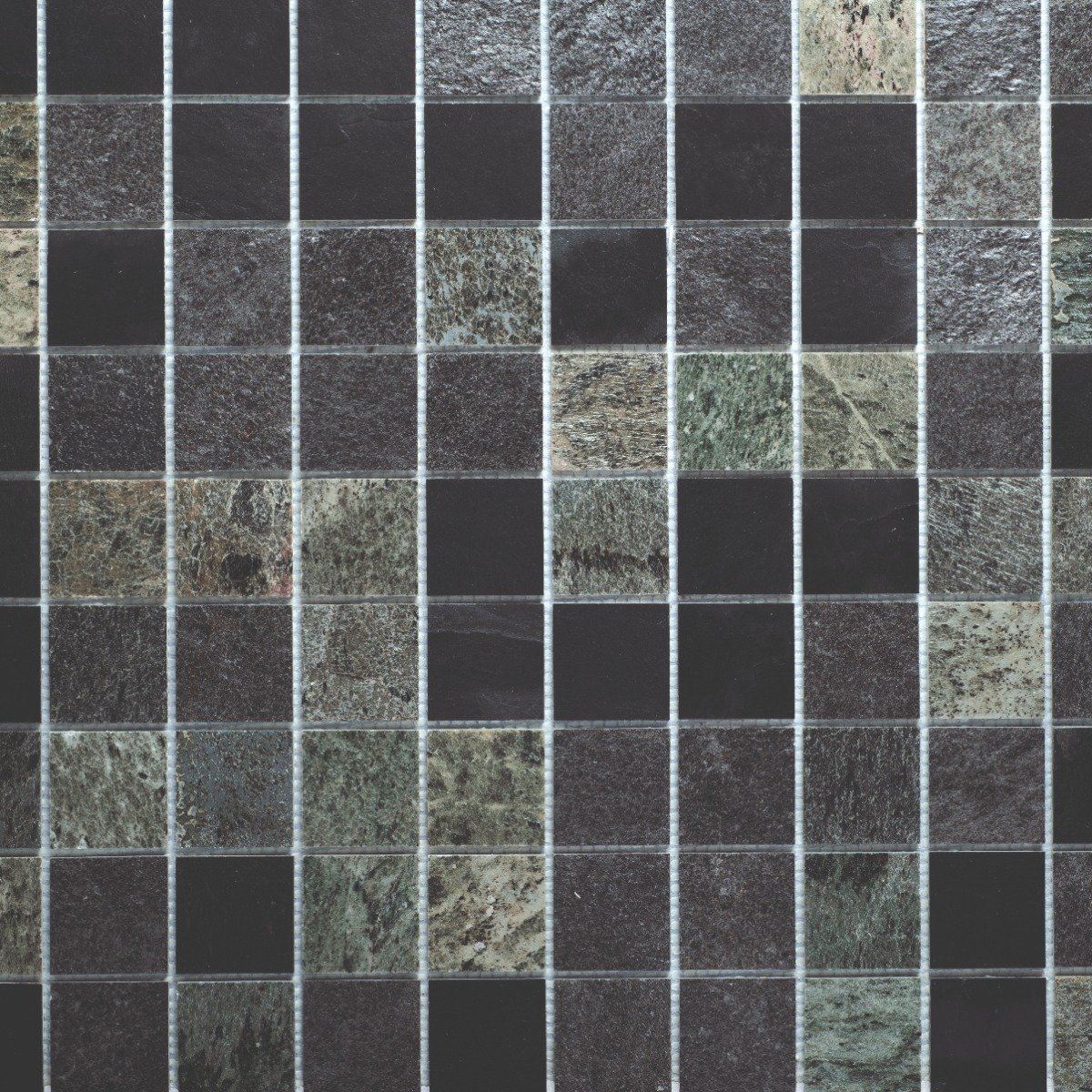 Slicedstone Mosaic Bathroom Tile Slate/Lava/Sea Stone (50x50mm squares) 1000 x 500mm