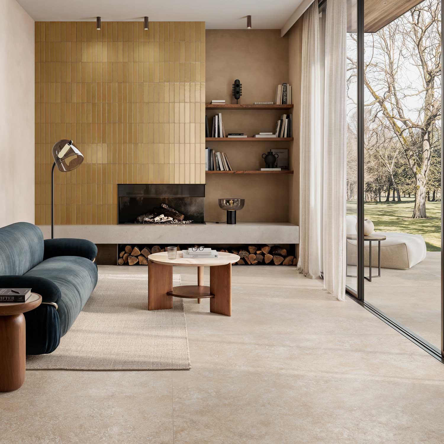 Living Stone Cross Beige Wall Floor Porcelain Tile 600x600mm
