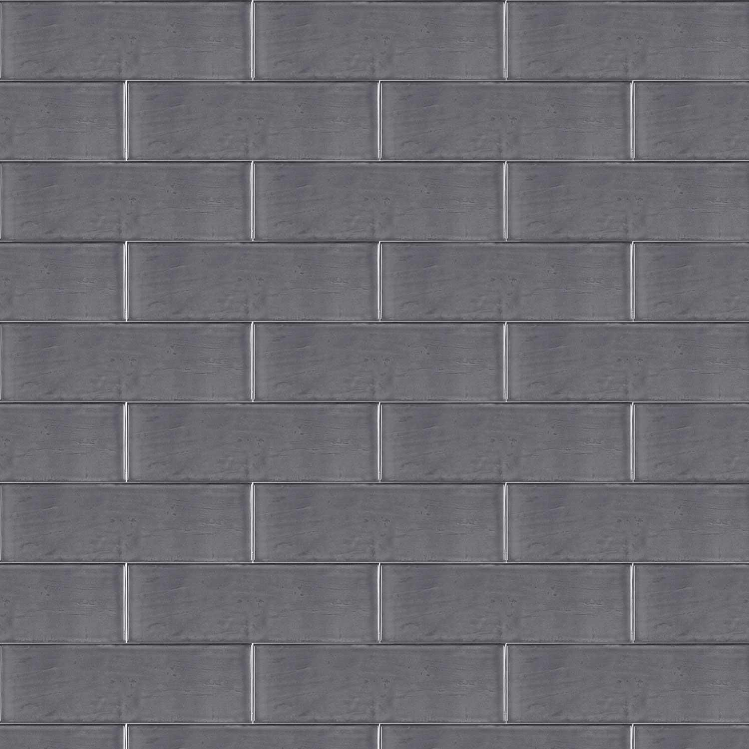 County Graphite Ceramic Tile Subway Brick Gloss Small 65x200mm