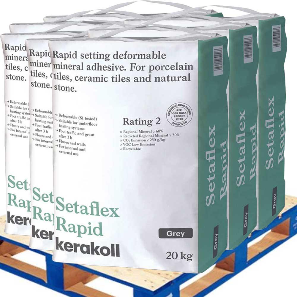 Kerakoll Setaflex Rapid Tile Adhesive Grey 20kg (Pallet Deal 48 Units)