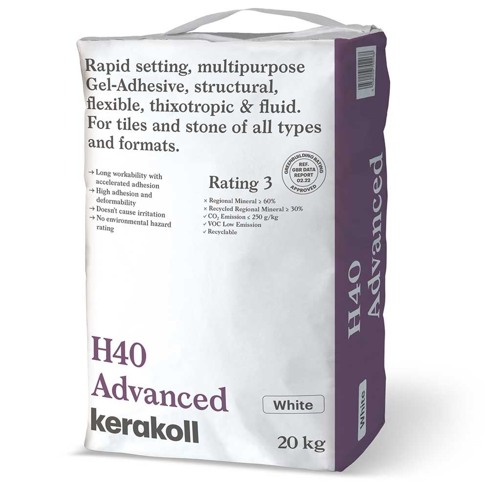Kerakoll H40 Advance White Adhesive Rapid Set 20kg (24 Units Half Pallet)