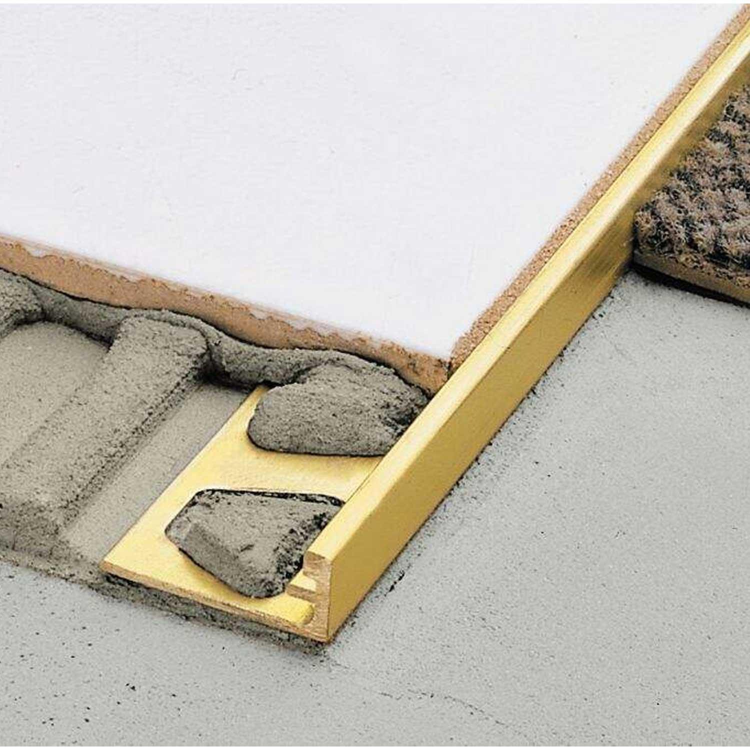 Schluter Schiene-M Tile Trim Straight Edge Solid Brass