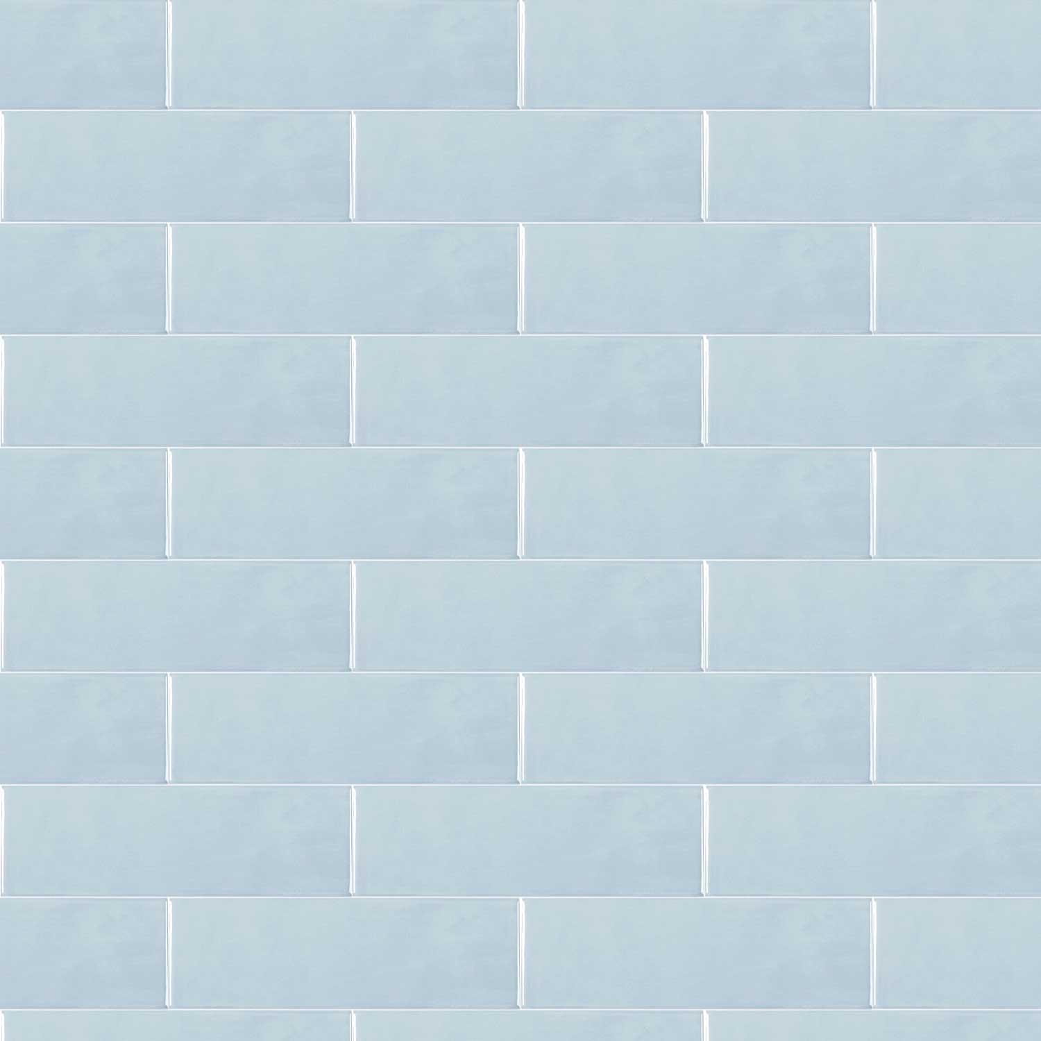 County Ash Blue Ceramic Tile Subway Brick Gloss Small 65x200mm