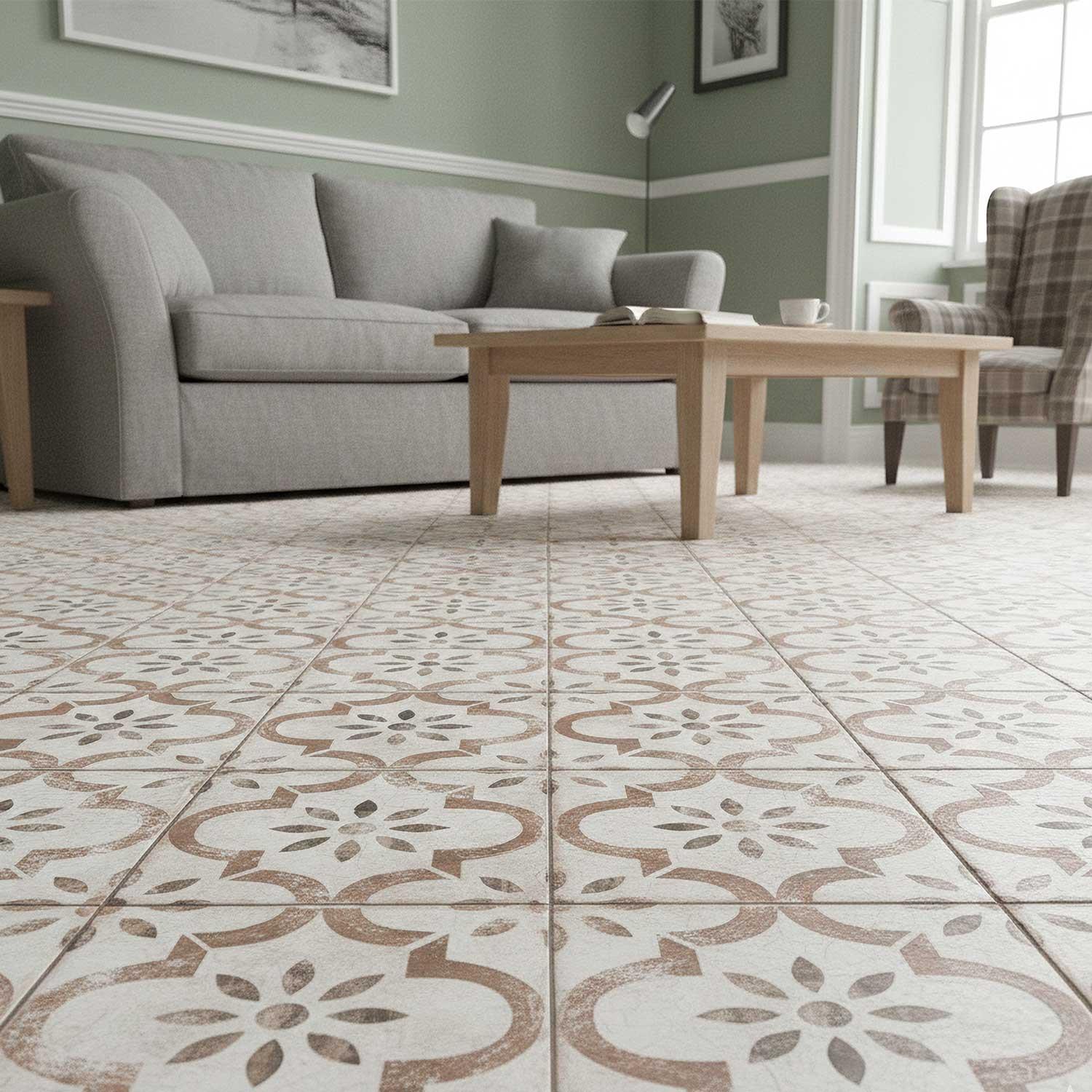 Tradition Leeds Cotto Patterned Porcelain Tile Matt 450x450mm