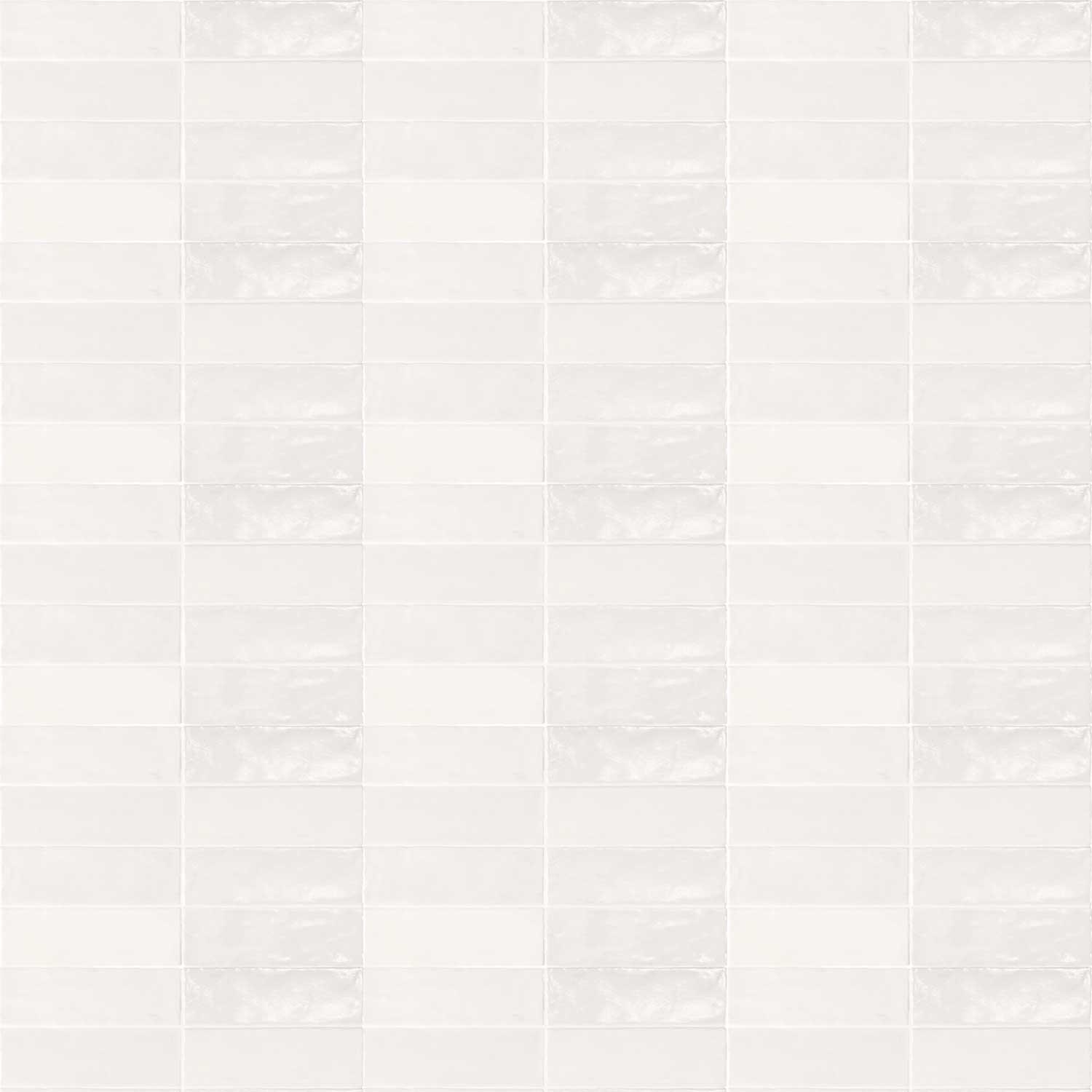 Pearl White Ceramic Tile Subway Brick Satin Indoor Wall 200x65mm