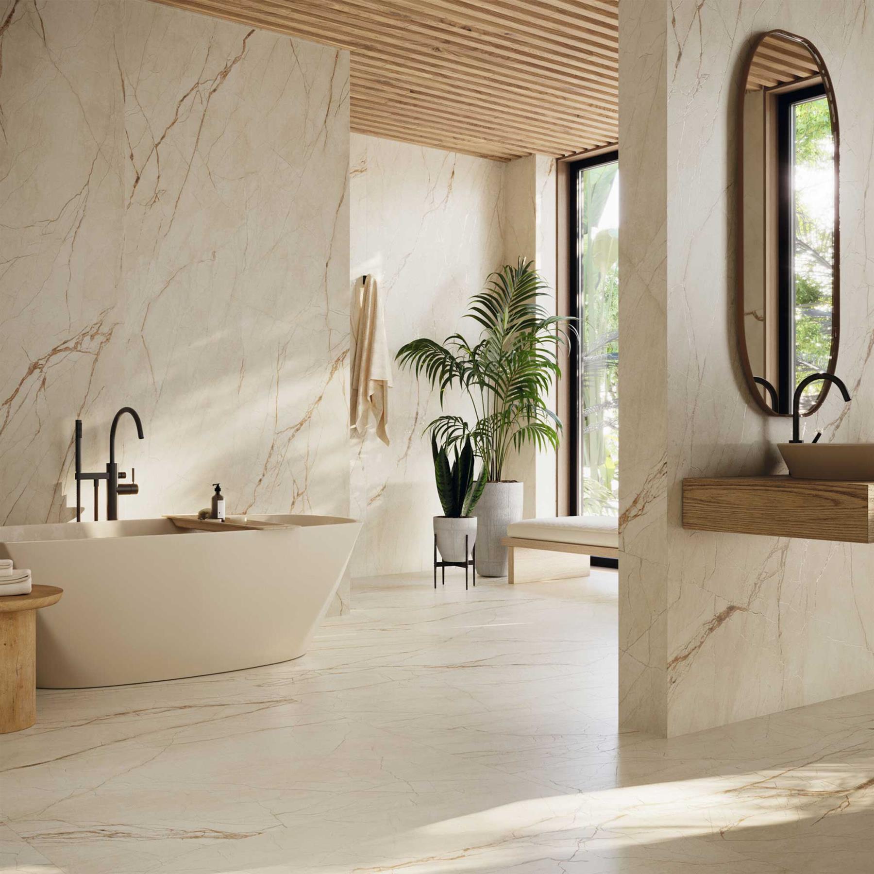 Orovia Beige Marble Effect Large Porcelain Tiles 600x1200x10mm