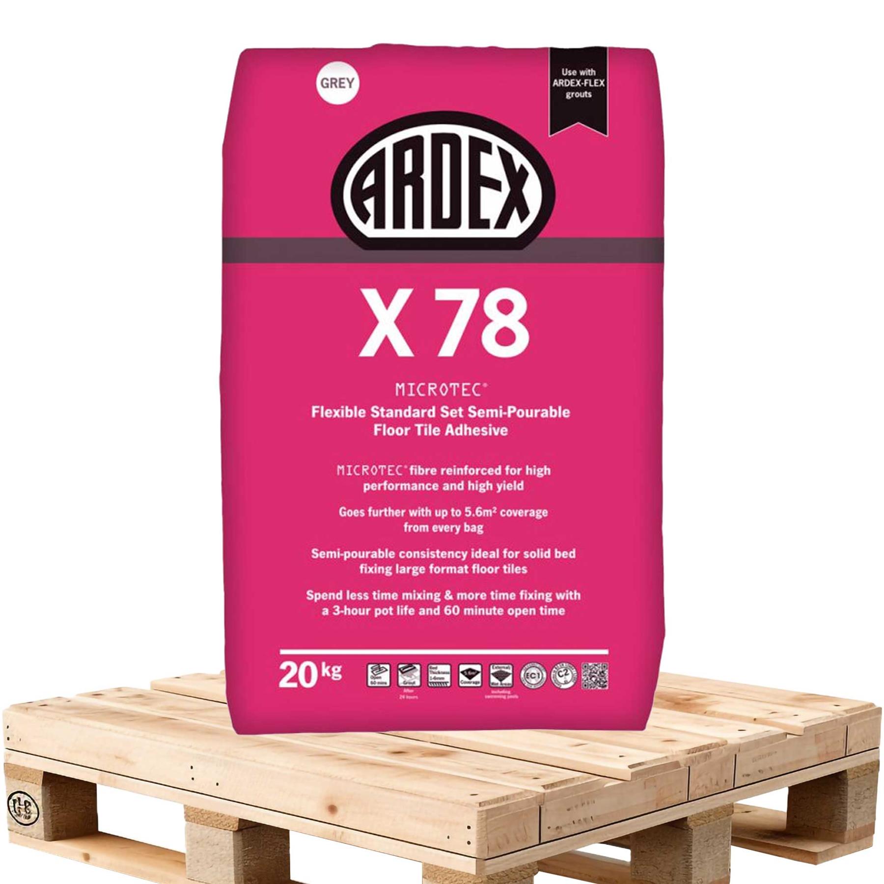 Ardex X78 Microtec Standard Tile Adhesive Grey 20kg (25 Units Half Pallet)