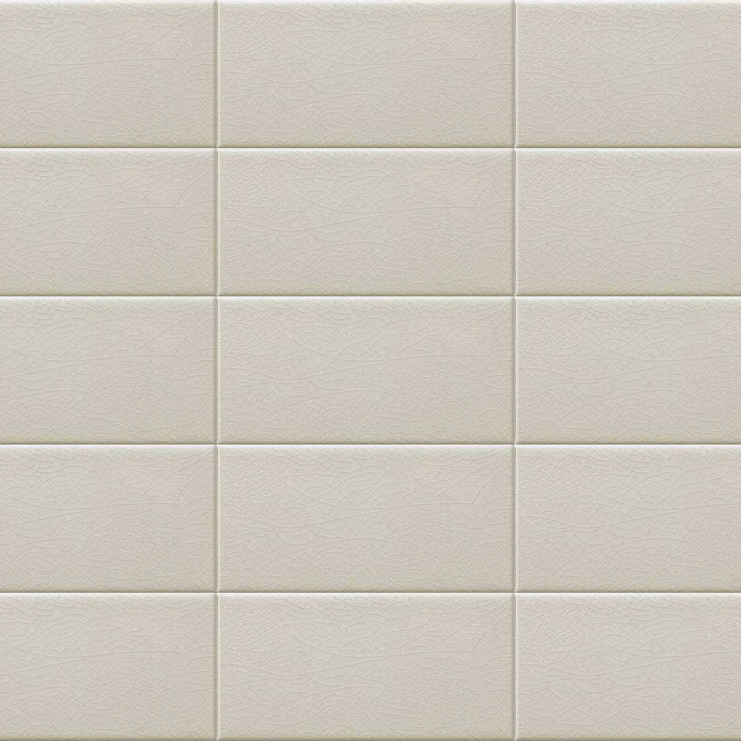 Crackle Glaze Ceramic Metro Tile Kitchen Bathroom Wall (Cream) Gloss 75 x 150mm 