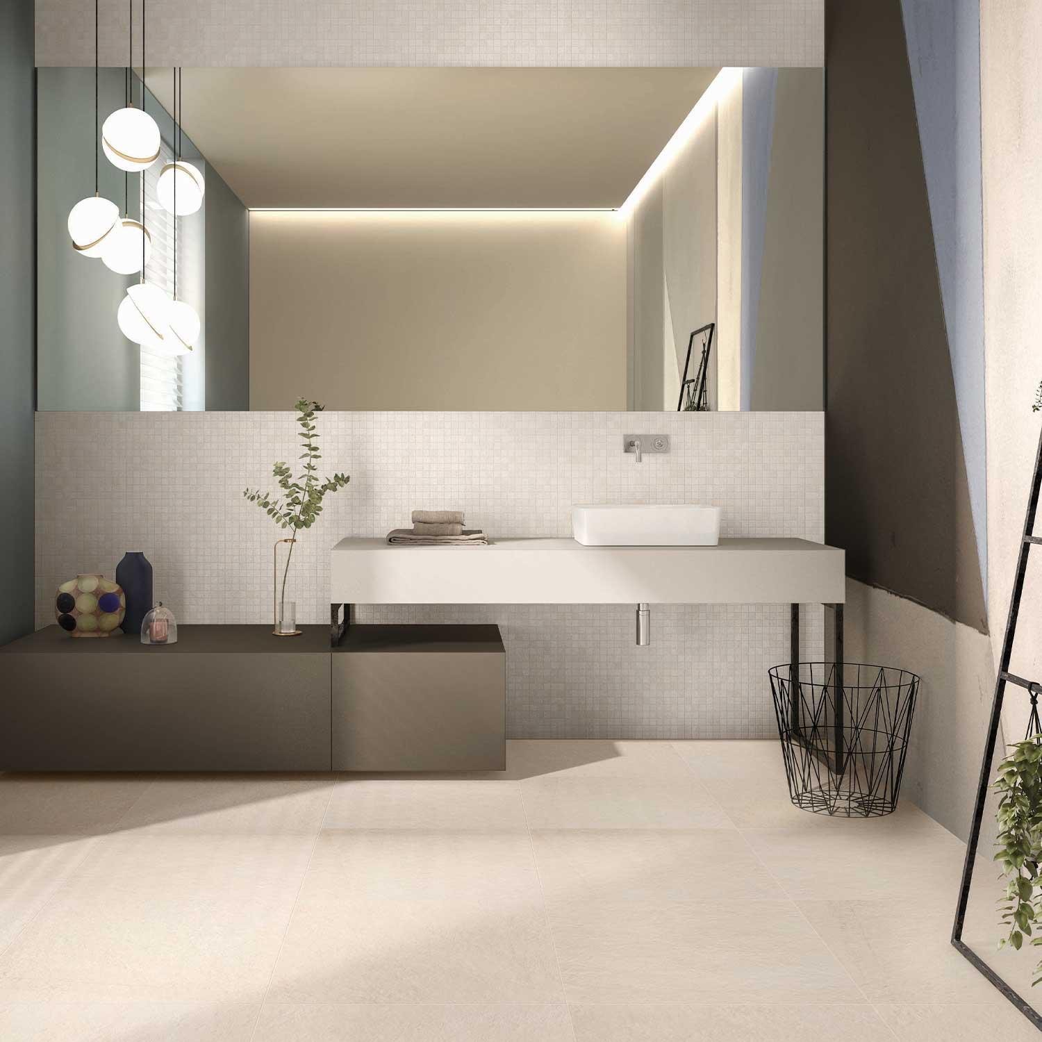 Revive Concrete White Porcelain Wall Tile 600x1200mm