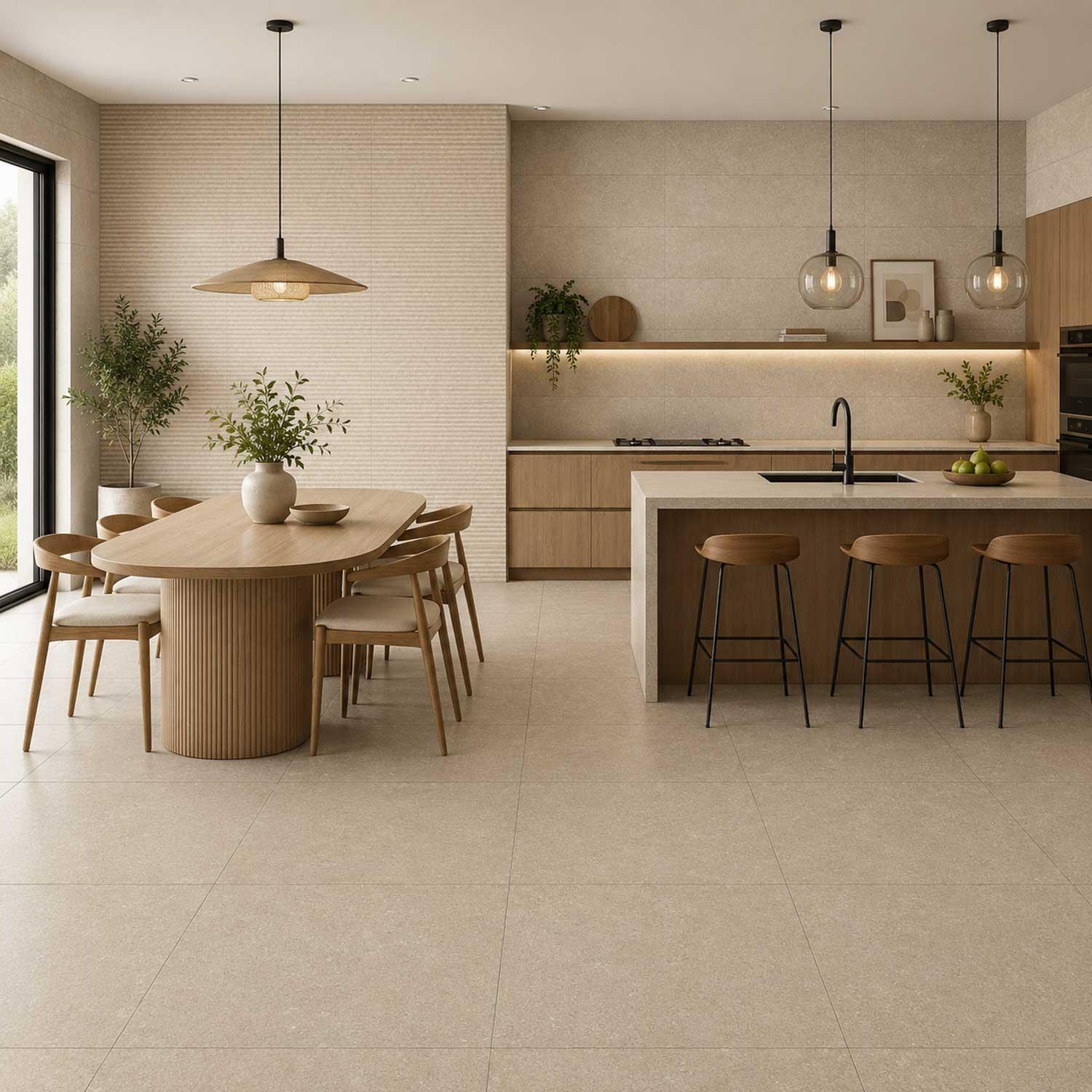 Arvena Sand Stone Effect Ceramic Wall Tile 400x1200mm Matt