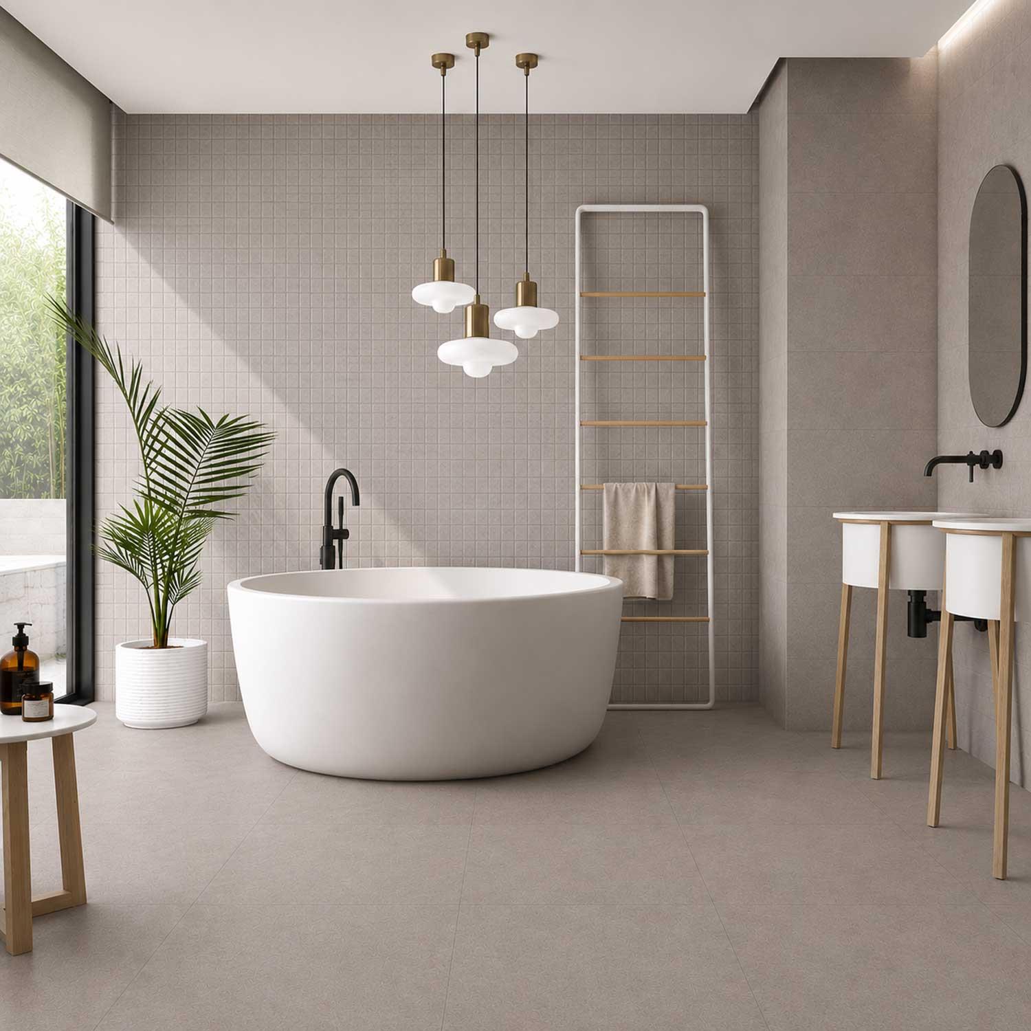 Auren Grey Matt Porcelain Tile Anti-Slip 600x1200mm R10 Commercial Use
