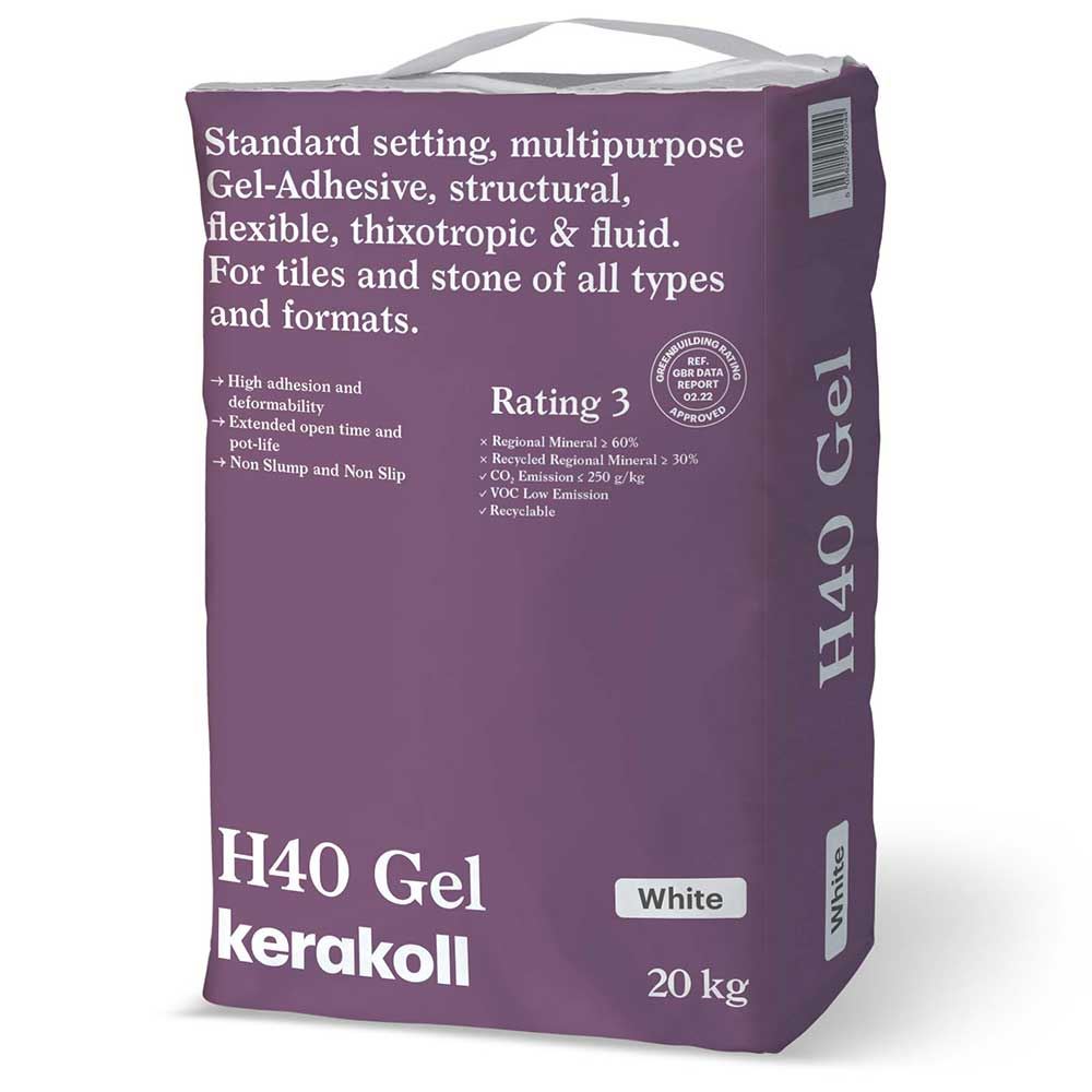 Kerakoll H40 White Gel Adhesive Standard 20kg (24 Units Half Pallet)