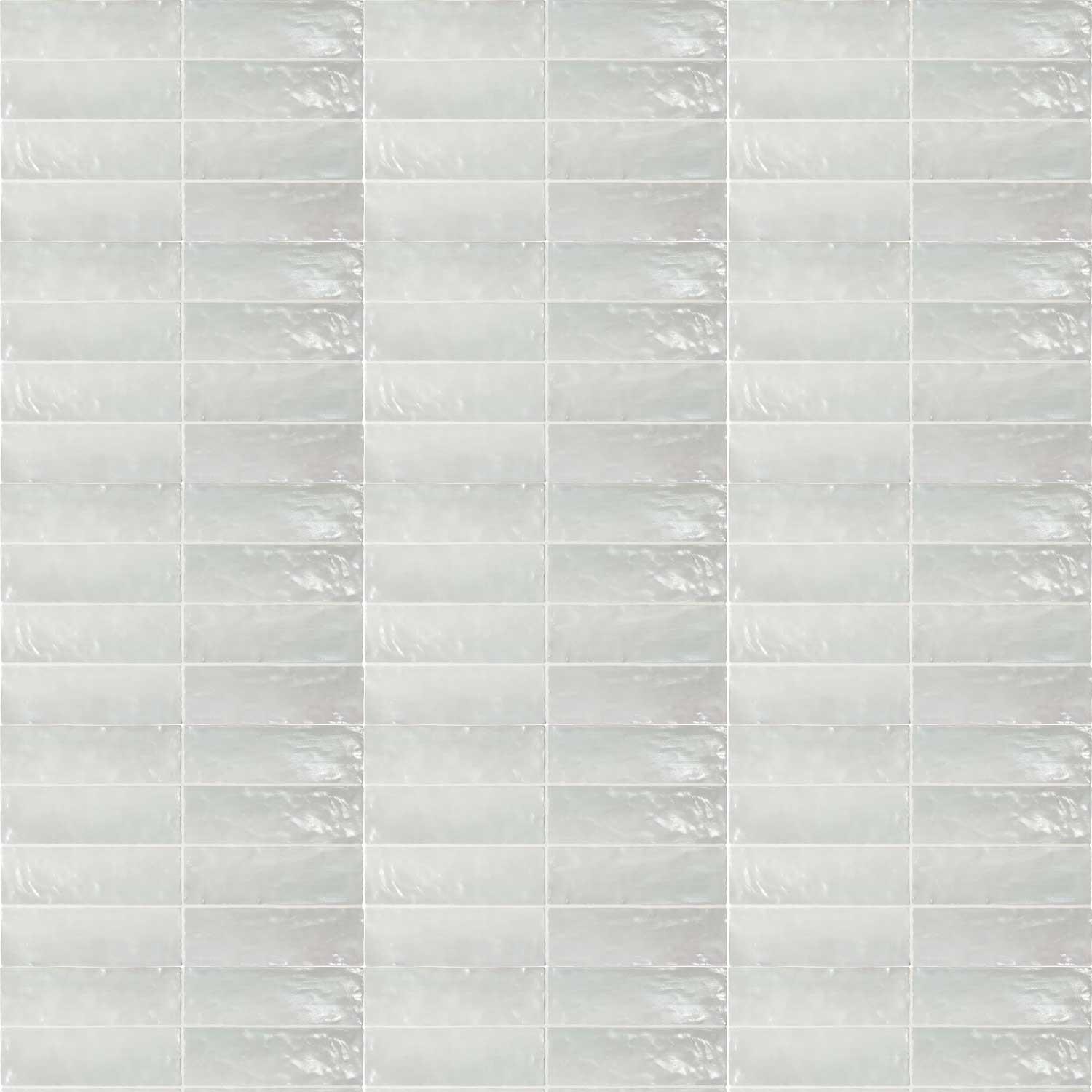 Pearl Grey Lack Ceramic Tile Subway Brick Satin Indoor Wall 200x65mm
