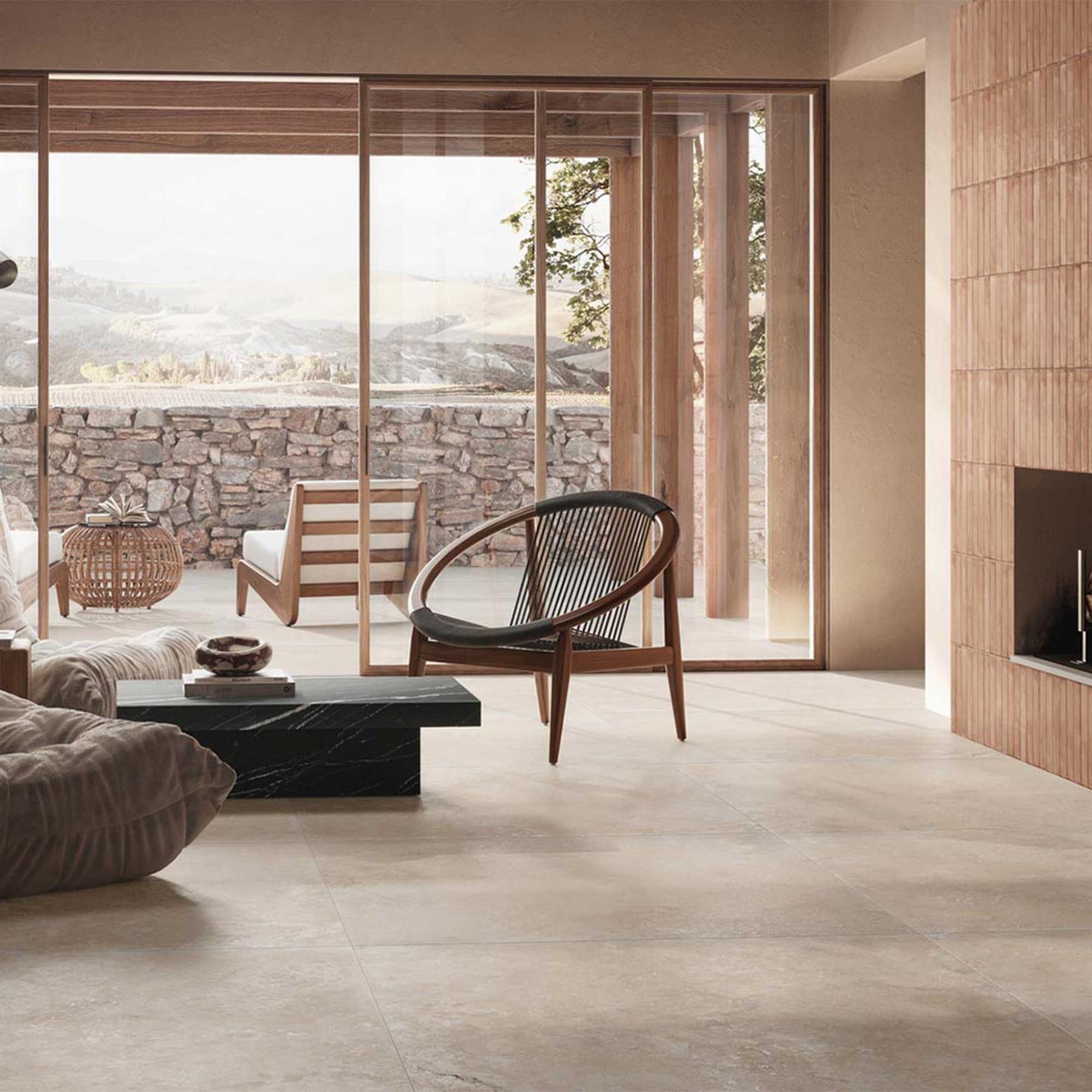 Living Stone Beige Porcelain Tiles Stone Effect 600x1200mm