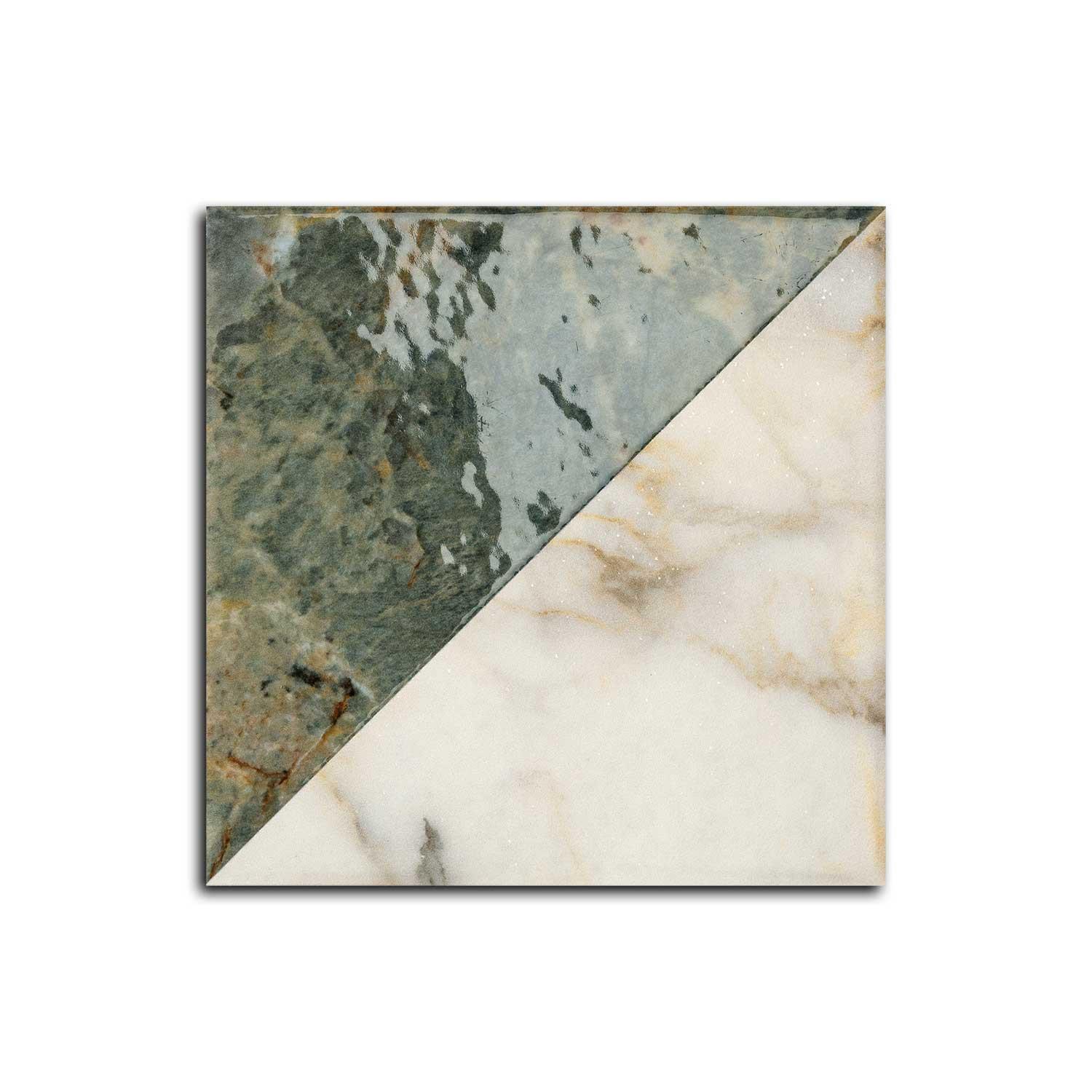 Valentra Decor A Green-Ivory Porcelain Tile 200x200mm Wall Floor Tile