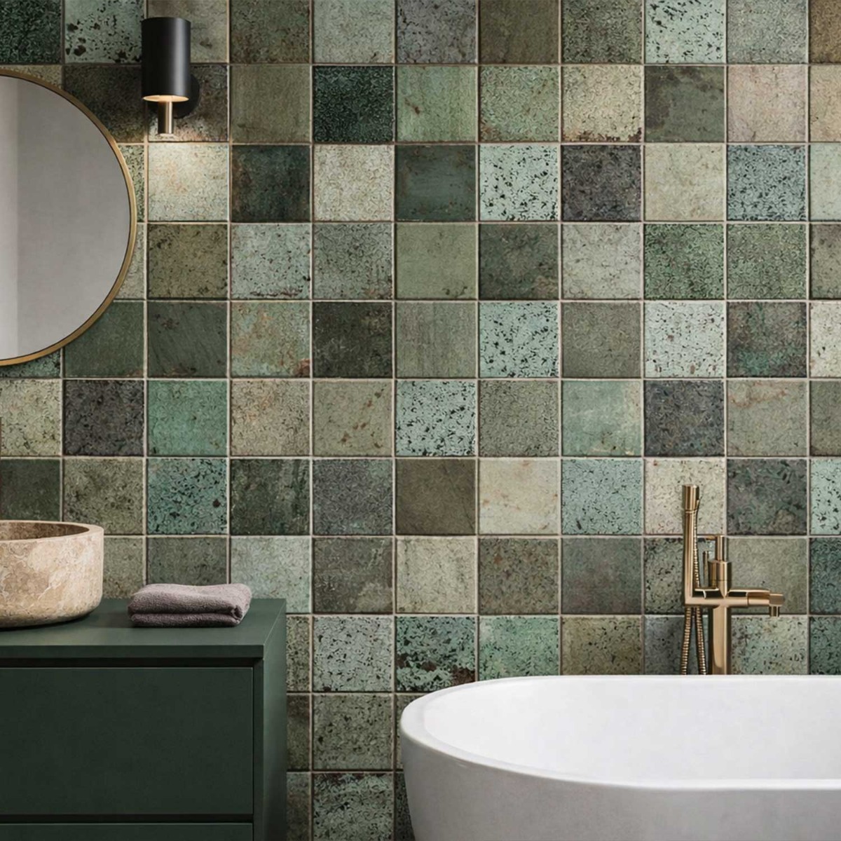 Wildera Jade Gloss Ceramic Tile Indoor Wall 125x125x8mm