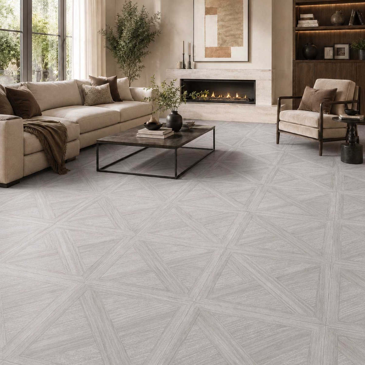 X-Wood Grey Porcelain Tile Wood Effect 600x600mm