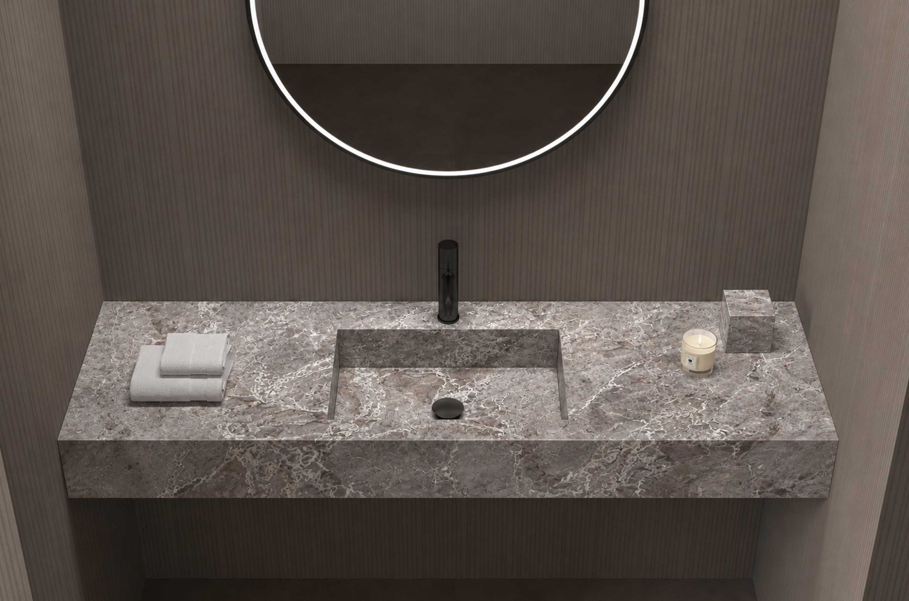 Solo 1400 stone vanity basin